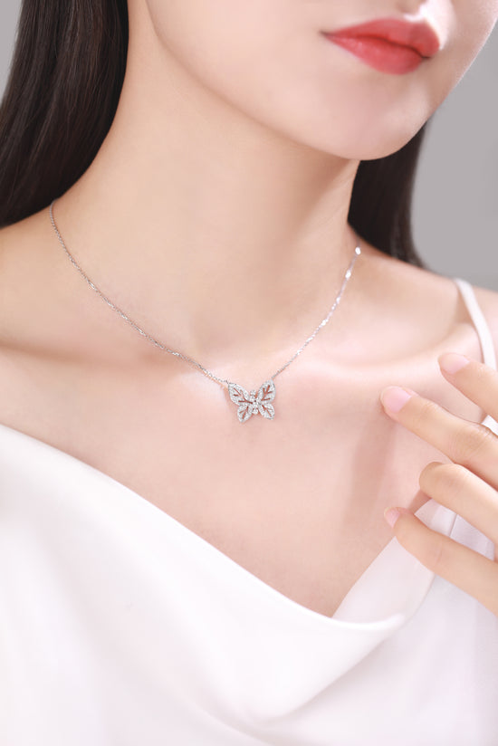 FAUNA&FLORA--蝶々モチーフ K18ホワイトゴールド ダイヤモンド ネックレス