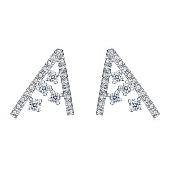 Load image into Gallery viewer, LEGACY--K18 White Gold and Diamonds Alphabet「A」Earrings
