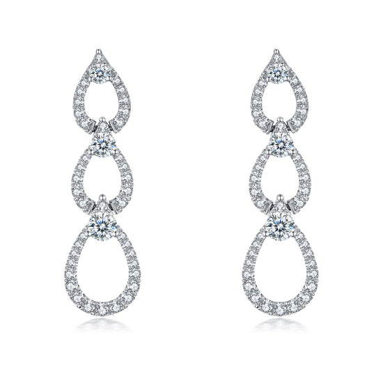 LEGACY--K18 White Gold and Diamonds Drop Earrings