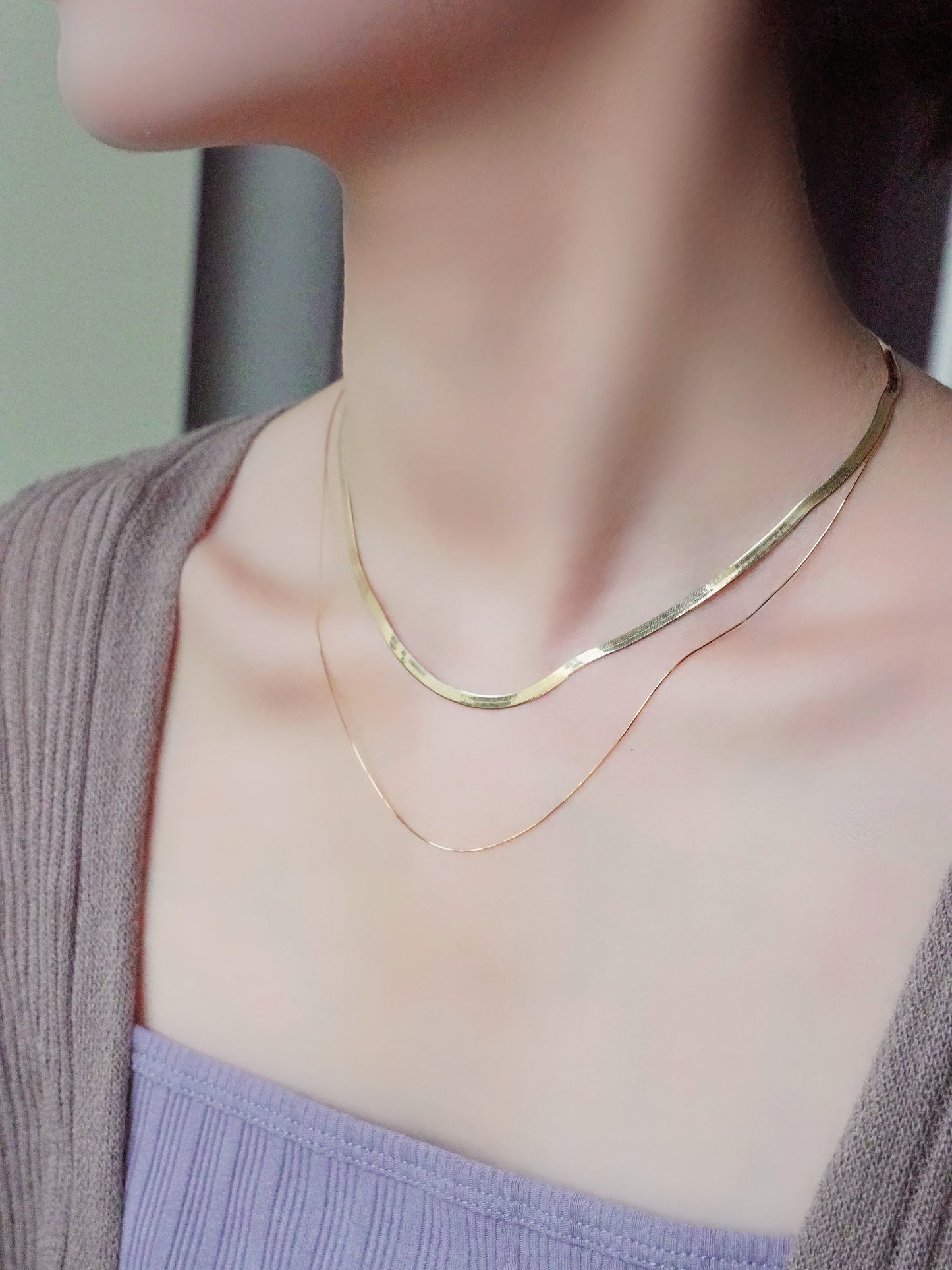 LEGACY--K18 Yellow Gold Thin-Snake-Chain Necklace