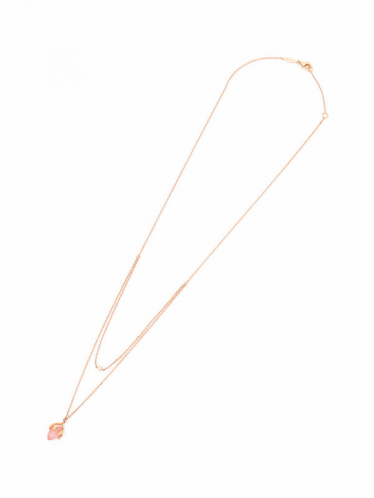 DATURA • ASTRA 2連ネックレス(RG、花弁にダイヤ付き)